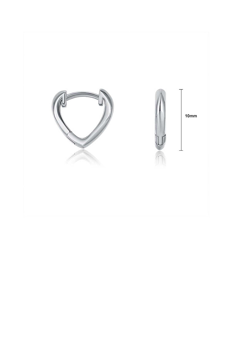 925 Sterling Silver Simple Classic Hollow Heart-shaped Stud Earrings