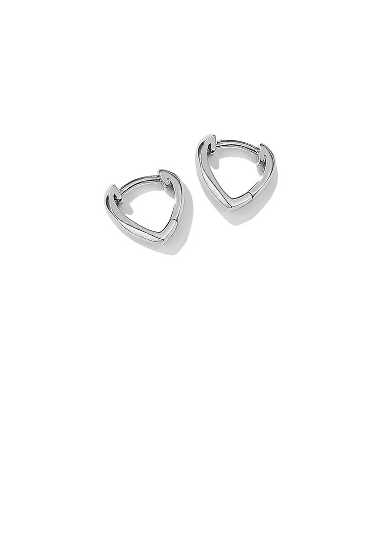 925 Sterling Silver Simple Classic Hollow Heart-shaped Stud Earrings