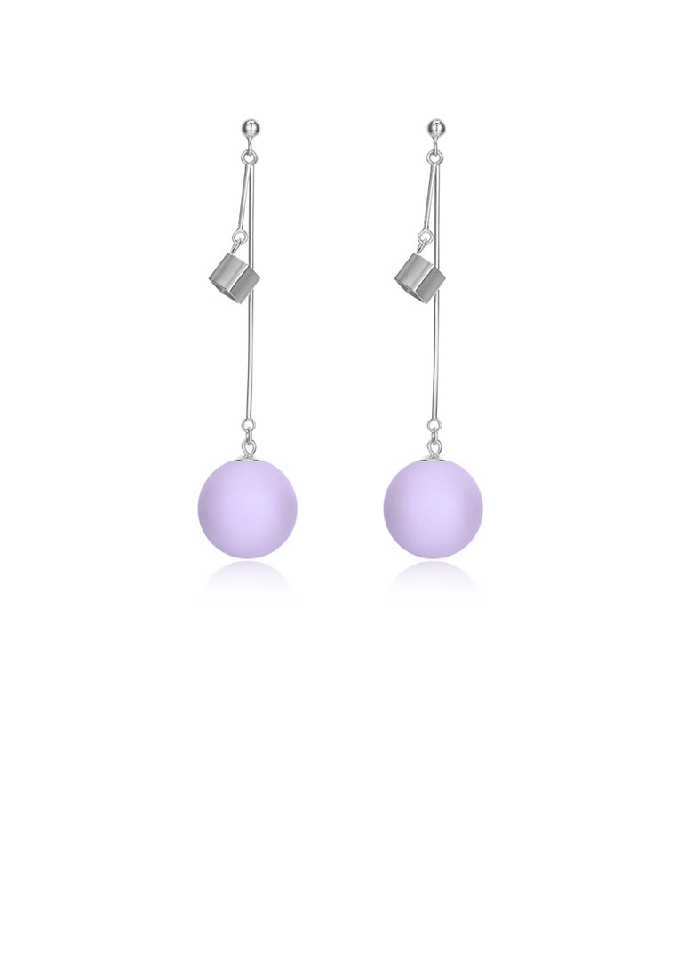 925 Sterling Silver Simple Geometric Round Tassel Earrings
