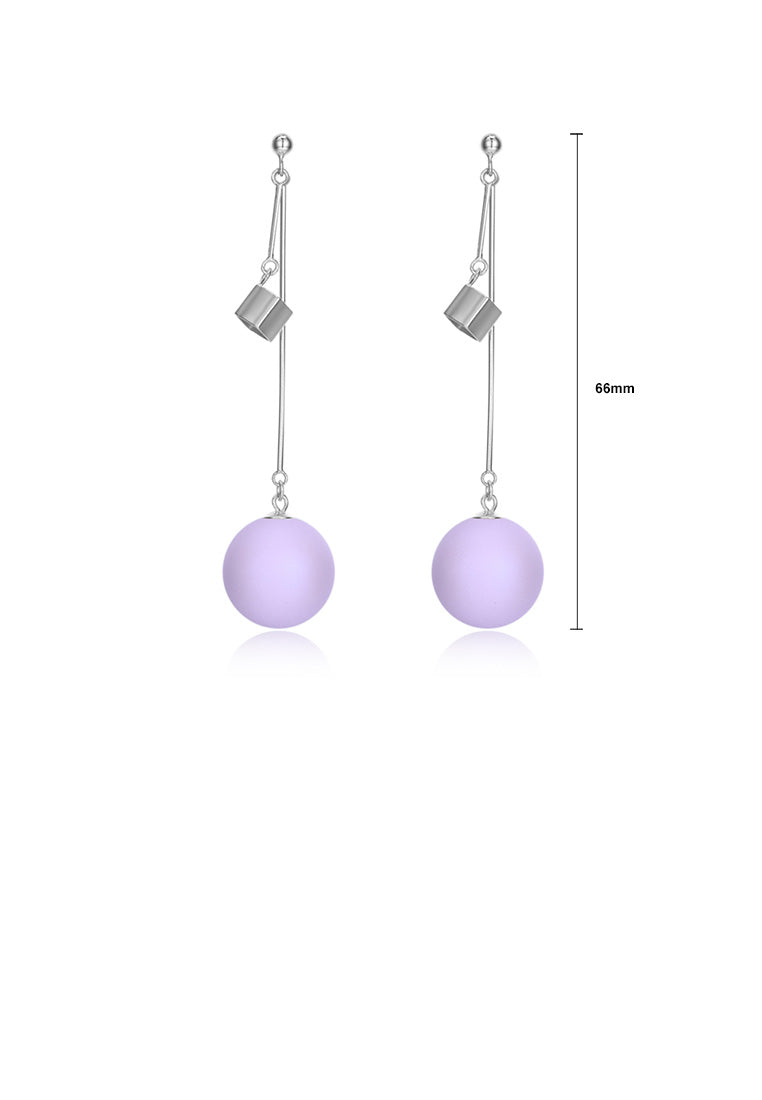 925 Sterling Silver Simple Geometric Round Tassel Earrings