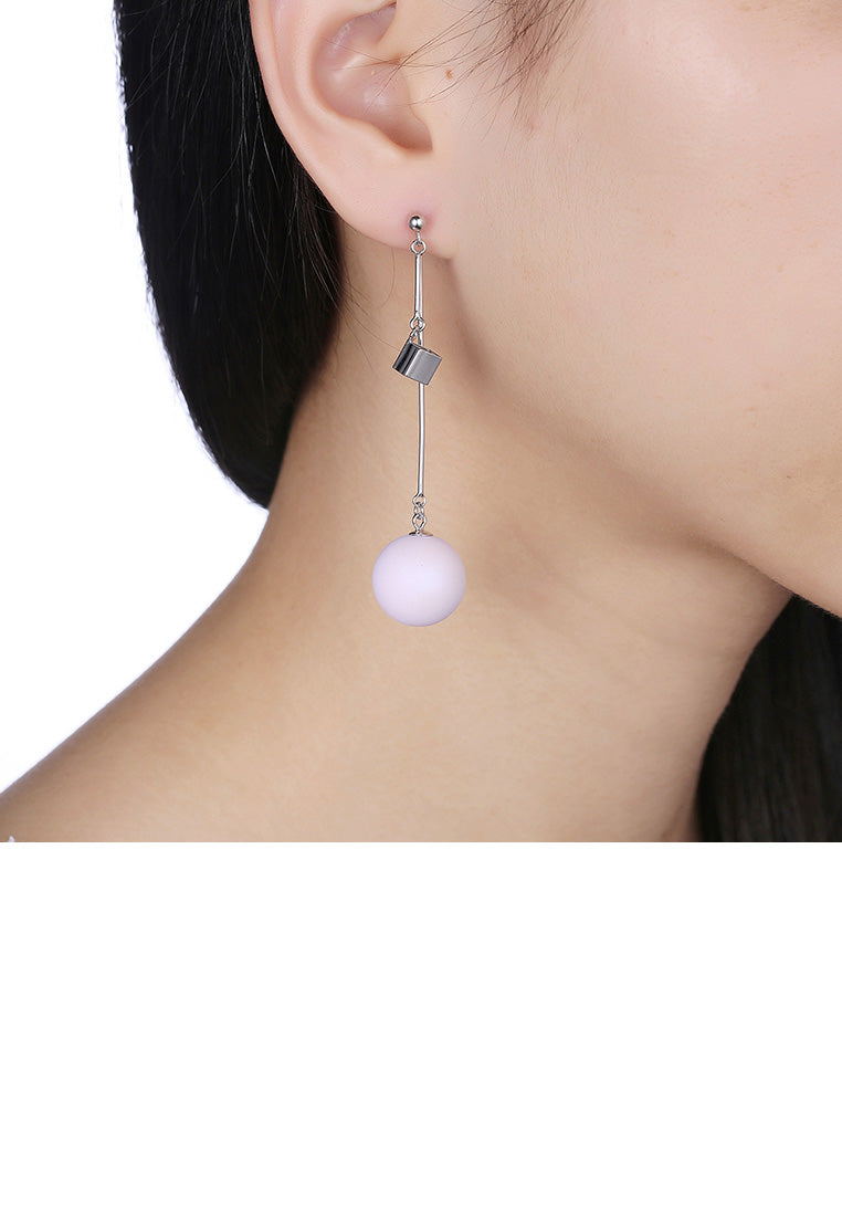 925 Sterling Silver Simple Geometric Round Tassel Earrings