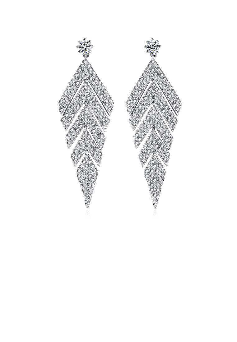 Bright Personality Geometric Earrings with Cubic Zirconia - Luxurious Look