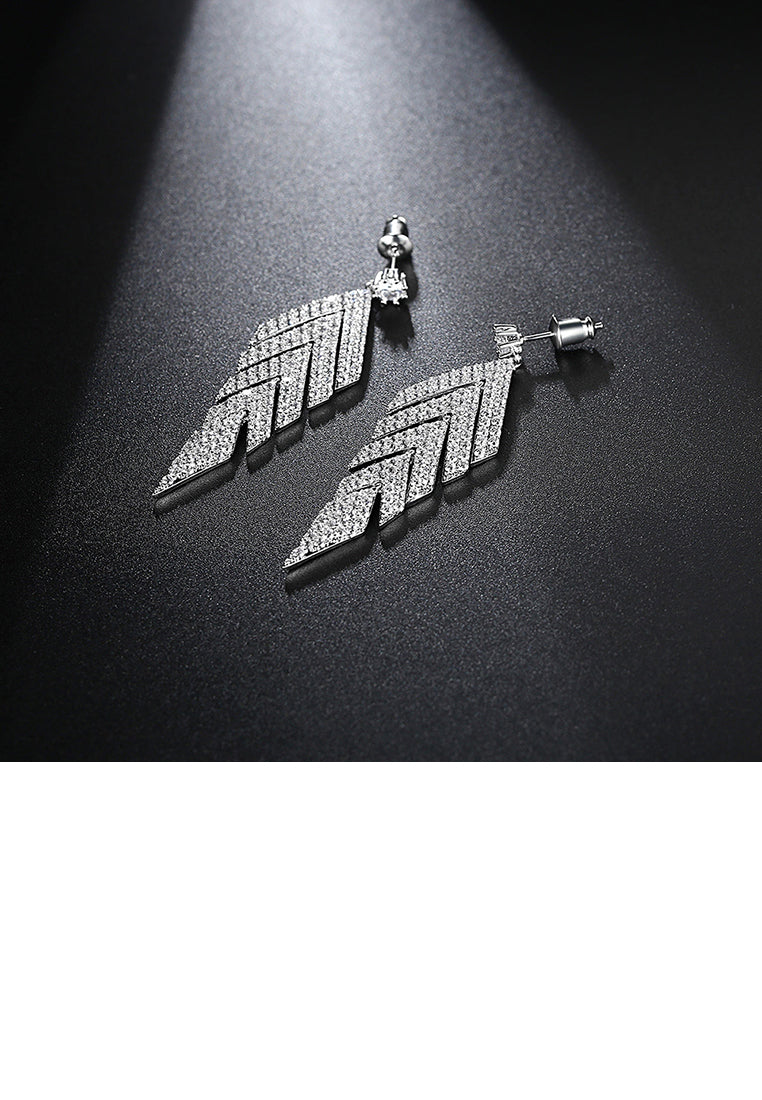 Bright Personality Geometric Earrings with Cubic Zirconia - Luxurious Look