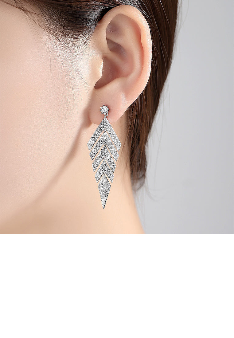 Bright Personality Geometric Earrings with Cubic Zirconia - Luxurious Look