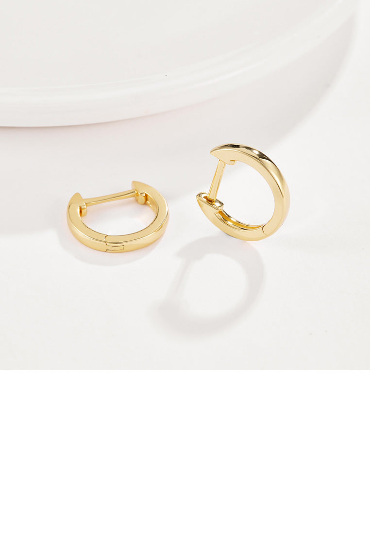 Simple Fashion Plated Gold Geometric Circle Stud Earrings