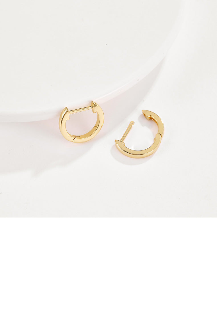 Simple Fashion Plated Gold Geometric Circle Stud Earrings