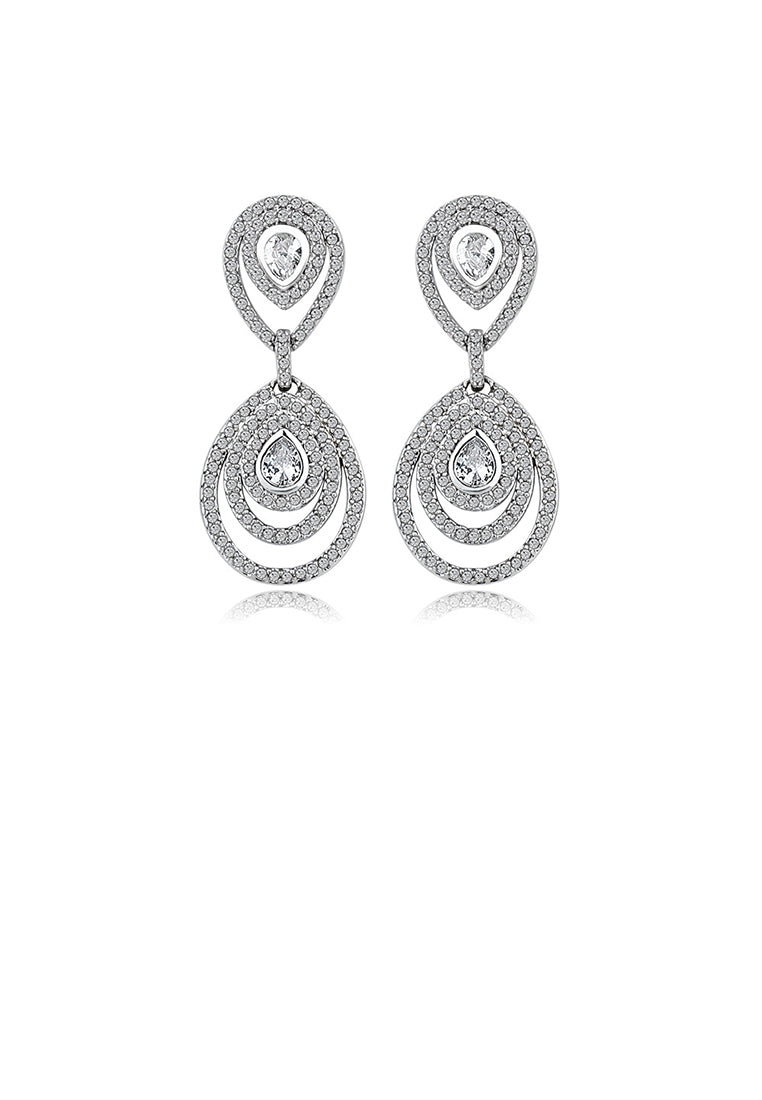 Fashion and Simple Geometric Water Drop-shaped Earrings with Cubic Zirconia - Luxurious Look