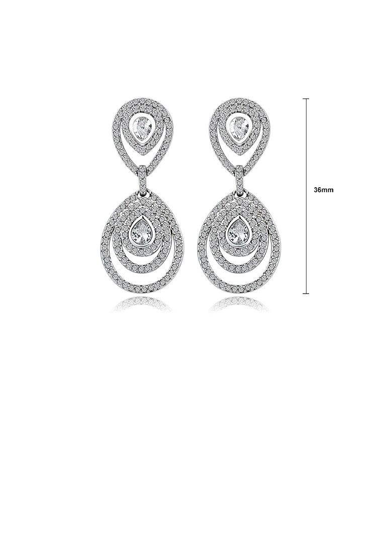 Fashion and Simple Geometric Water Drop-shaped Earrings with Cubic Zirconia - Luxurious Look