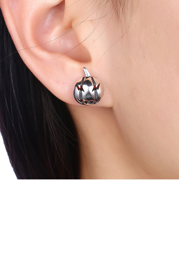 925 Sterling Silver Fashion Vintage Pumpkin Stud Earrings
