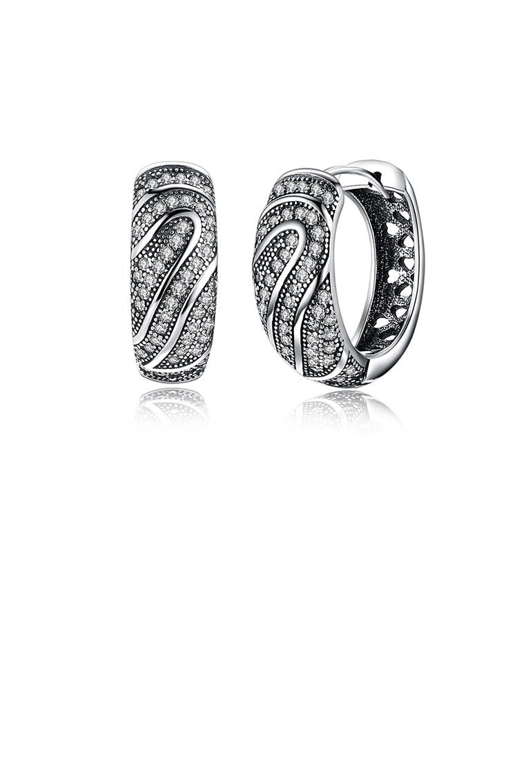 925 Sterling Silver Fashion Bright Geometric Cubic Zircon Earrings