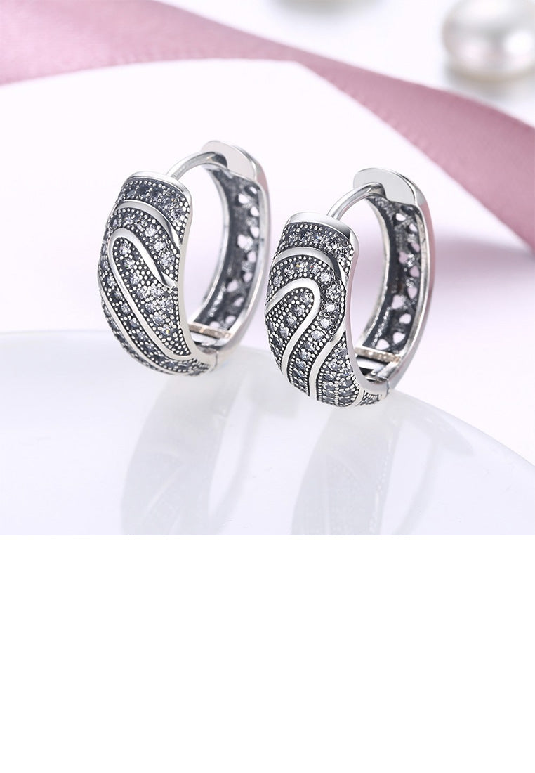 925 Sterling Silver Fashion Bright Geometric Cubic Zircon Earrings