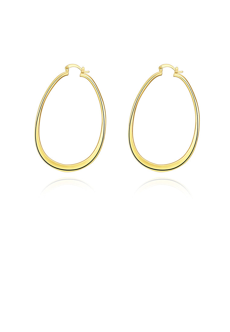 Simple and Fashion Plated Gold Geometric Earrings