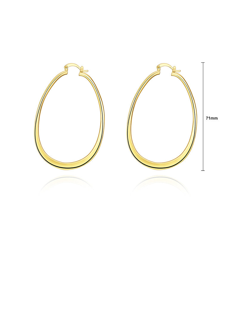Simple and Fashion Plated Gold Geometric Earrings
