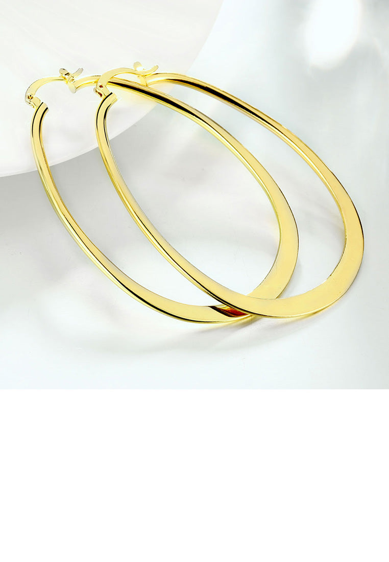Simple and Fashion Plated Gold Geometric Earrings