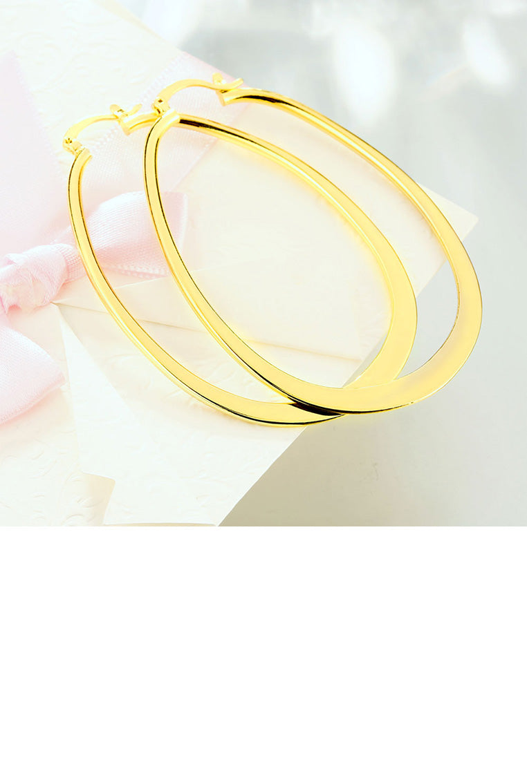 Simple and Fashion Plated Gold Geometric Earrings