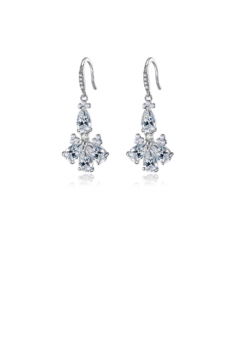 Fashion Temperament Geometric Lace Earrings with Cubic Zirconia - Luxurious Look