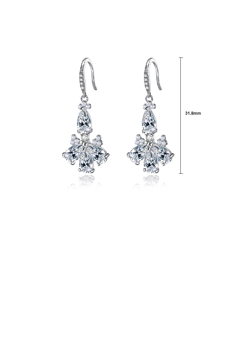 Fashion Temperament Geometric Lace Earrings with Cubic Zirconia - Luxurious Look