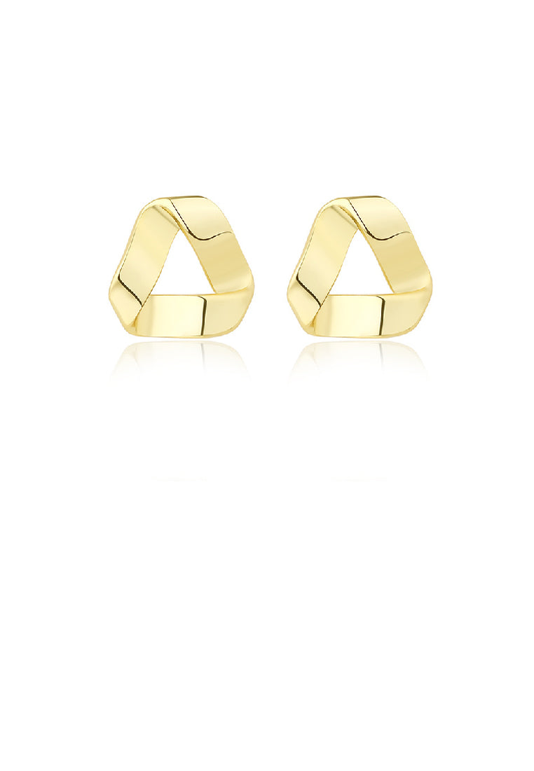 925 Sterling Silver Plated Gold Simple Personality Triangle Geometric Stud Earrings
