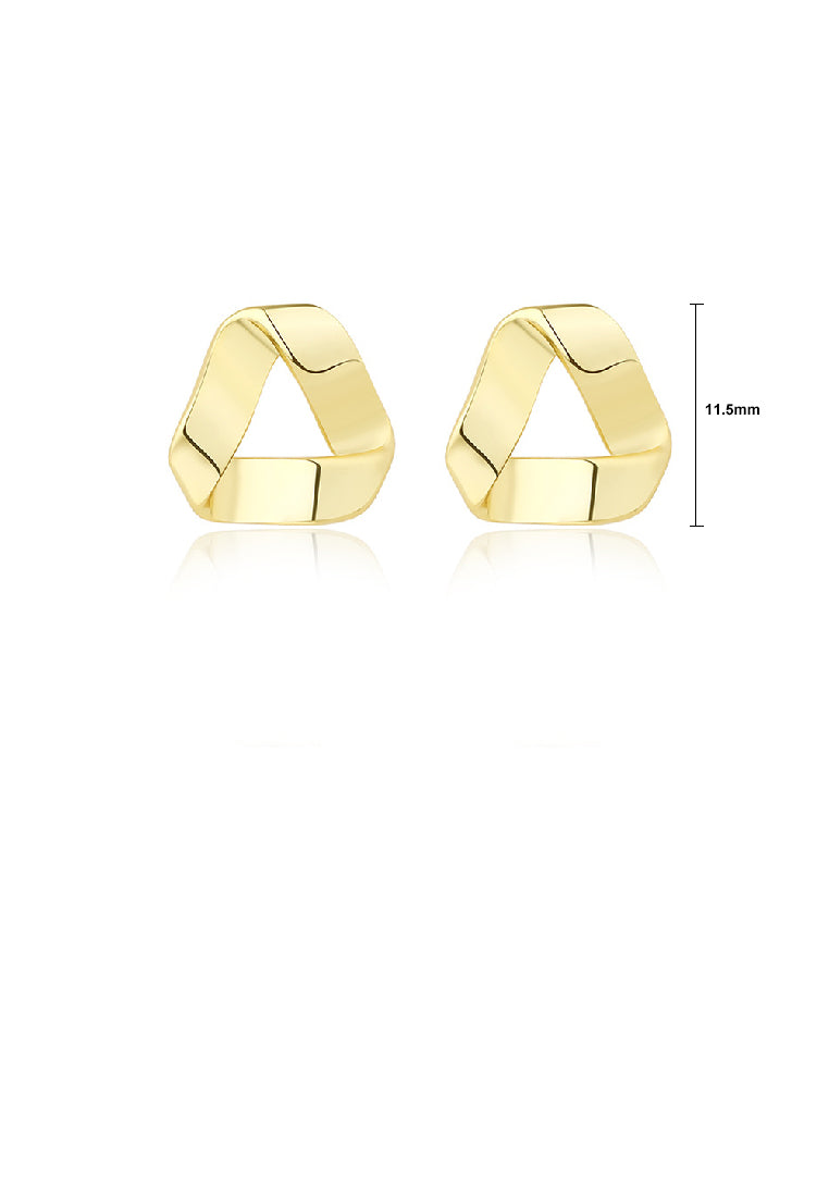 925 Sterling Silver Plated Gold Simple Personality Triangle Geometric Stud Earrings