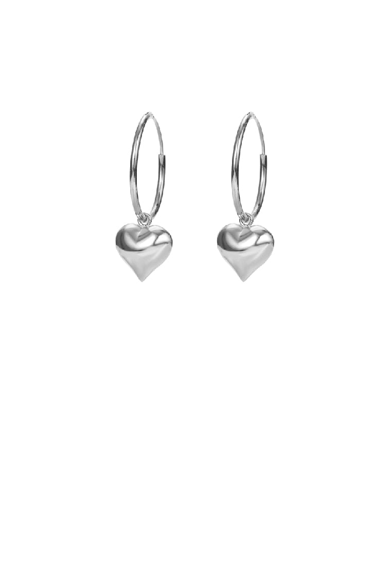 925 Sterling Silver Simple Romantic Heart Geometric Earrings