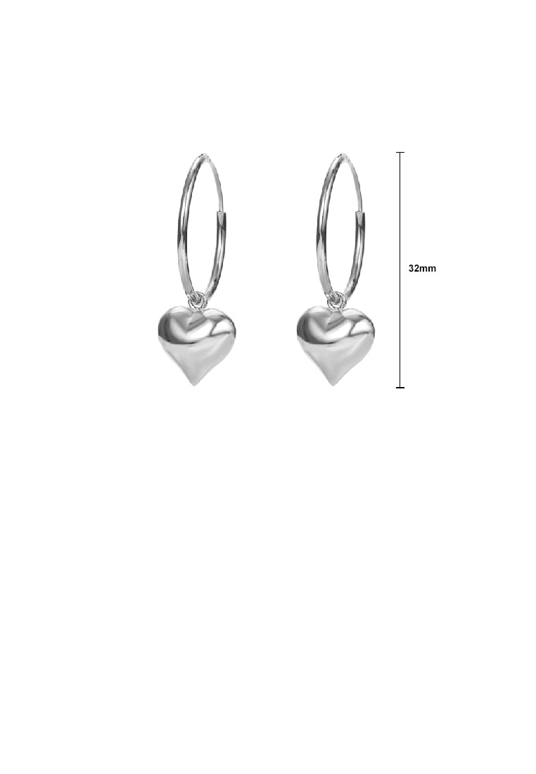 925 Sterling Silver Simple Romantic Heart Geometric Earrings