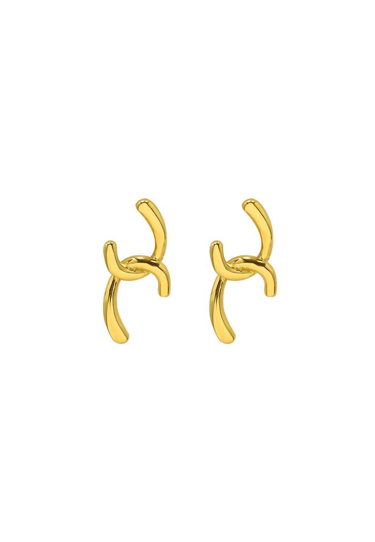 Simple Personality Plated Gold 316L Stainless Steel Double C-shape Geometric Earrings