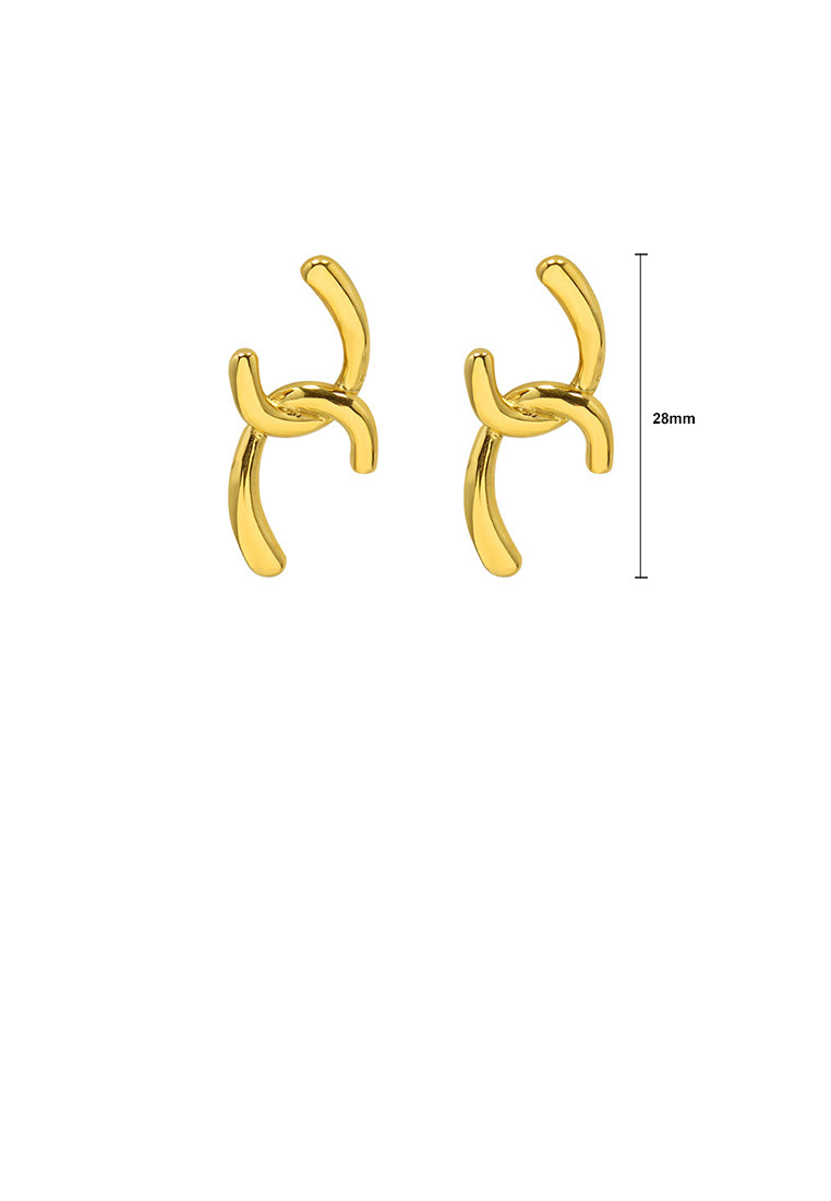 Simple Personality Plated Gold 316L Stainless Steel Double C-shape Geometric Earrings