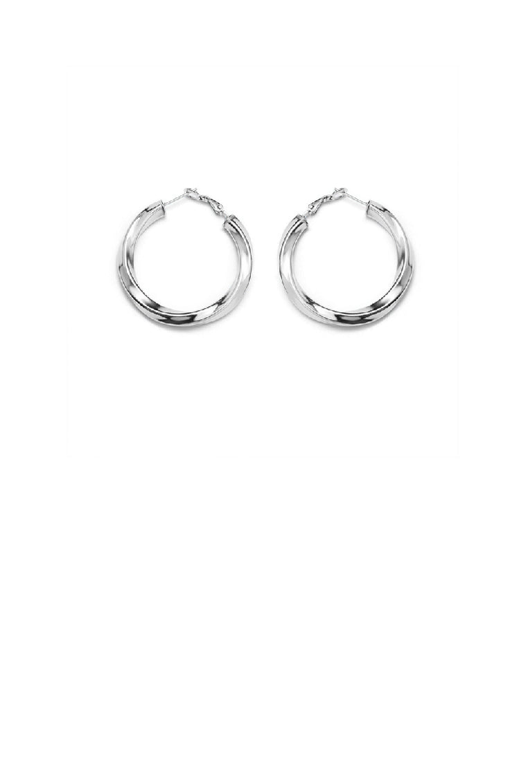 Simple Personality 316L Stainless Steel Twisted Geometric Circle Earrings