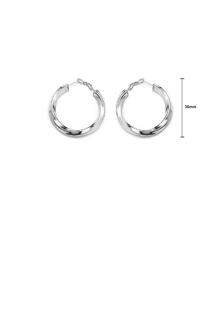 Simple Personality 316L Stainless Steel Twisted Geometric Circle Earrings