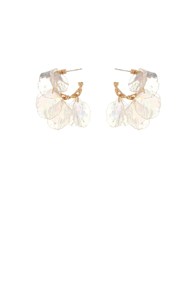 Fashion Temperament Plated Gold Geometric Circle Petal Earrings