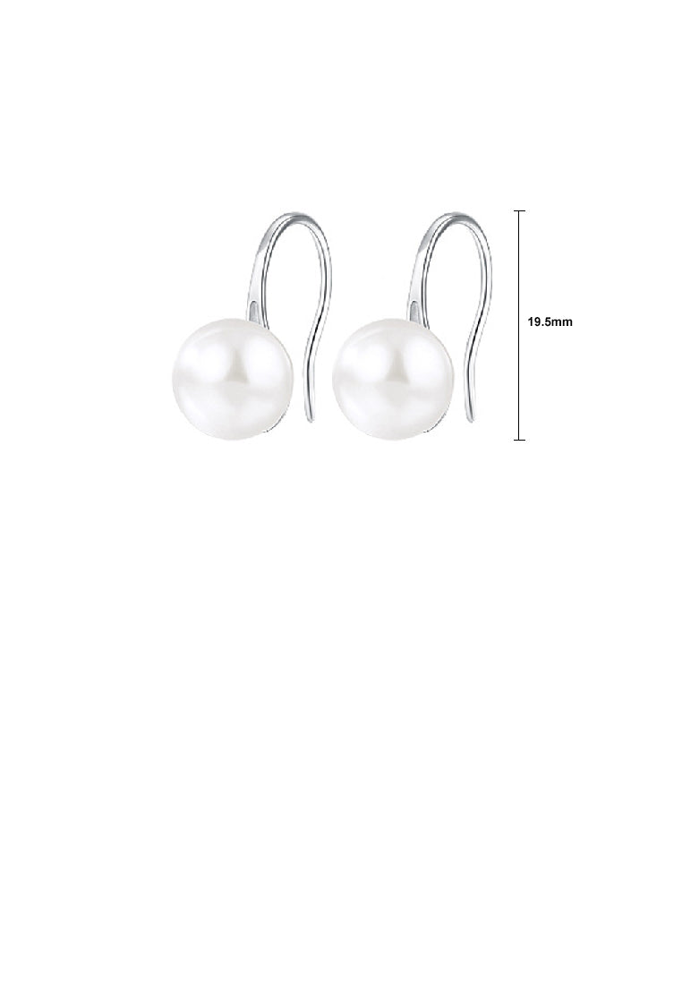 925 Sterling Silver Simple Fashion Geometric Freshwater Pearl Earrings - Luxurious Look