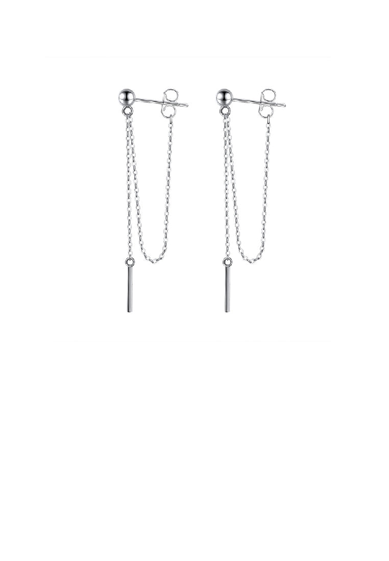 925 Sterling Silver Simple Temperament Geometric Tassel Earrings