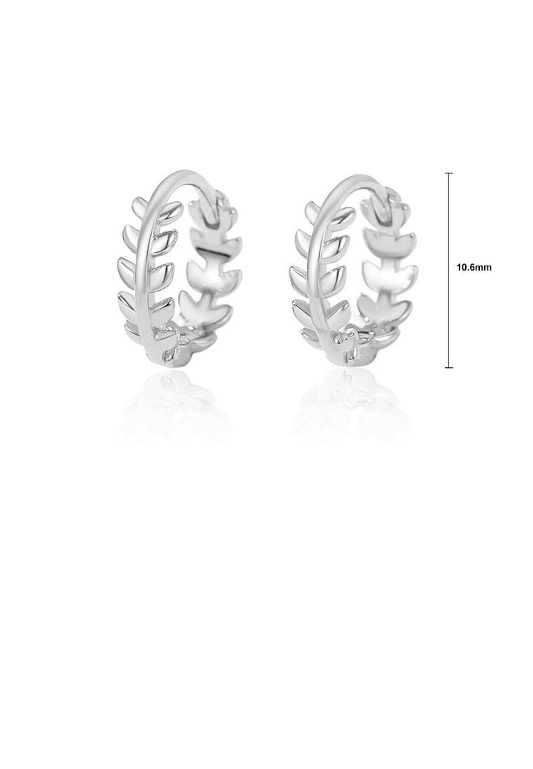 925 Sterling Silver Simple and Fashion Olive Leaf Geometric Earrings