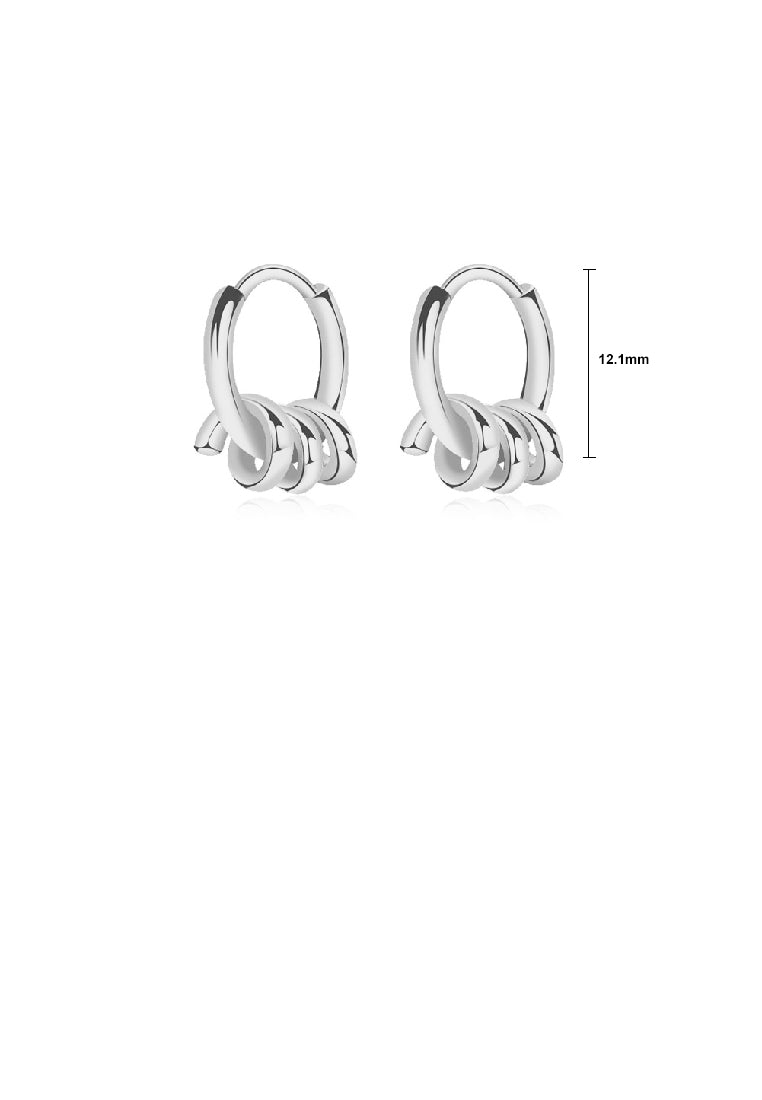 925 Sterling Silver Simple Fashion Geometric Circle Earrings
