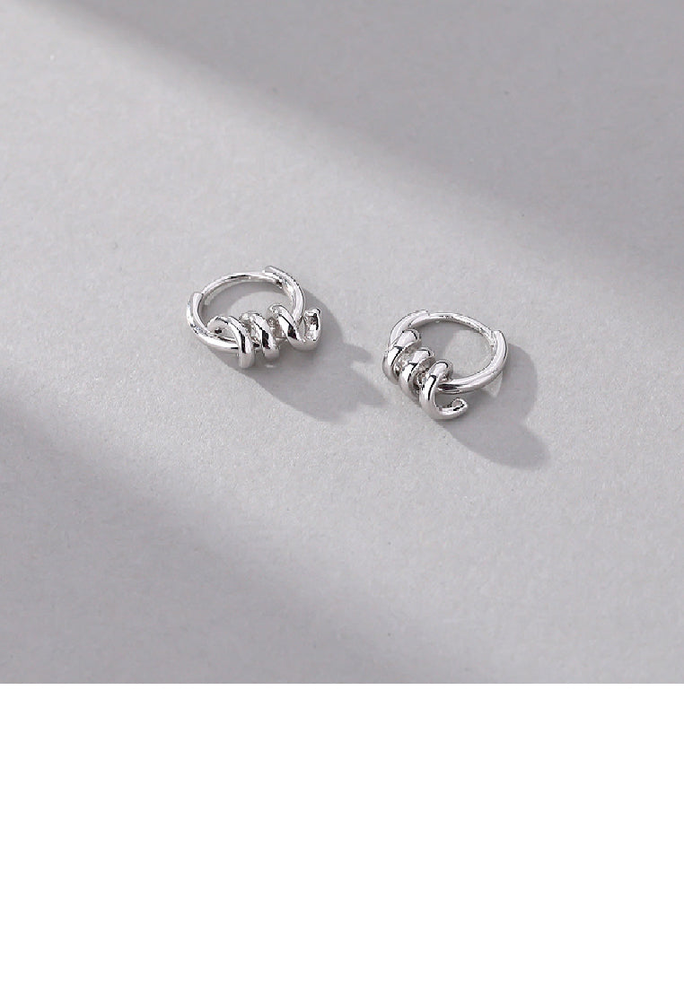 925 Sterling Silver Simple Fashion Geometric Circle Earrings