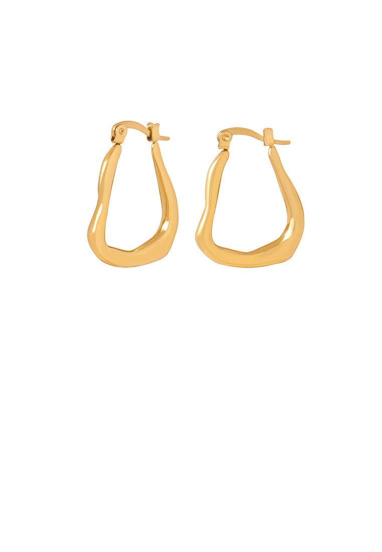 Simple and Personalized Plated Gold 316L Stainless Steel Irregular Hollow Geometric Earrings