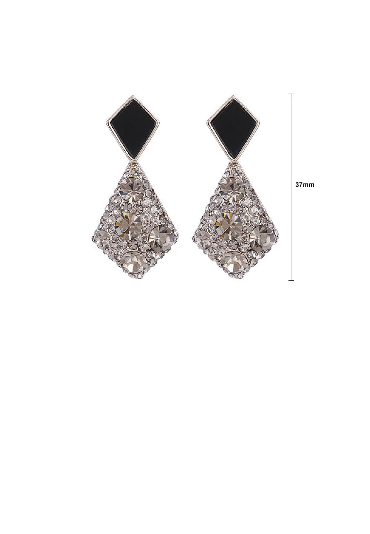 Fashion Personalized Rhombus Geometric Earrings with Cubic Zirconia - Luxurious Look