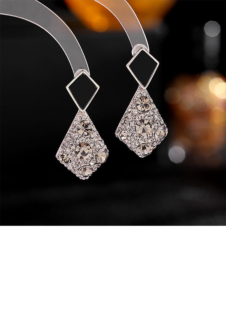 Fashion Personalized Rhombus Geometric Earrings with Cubic Zirconia - Luxurious Look