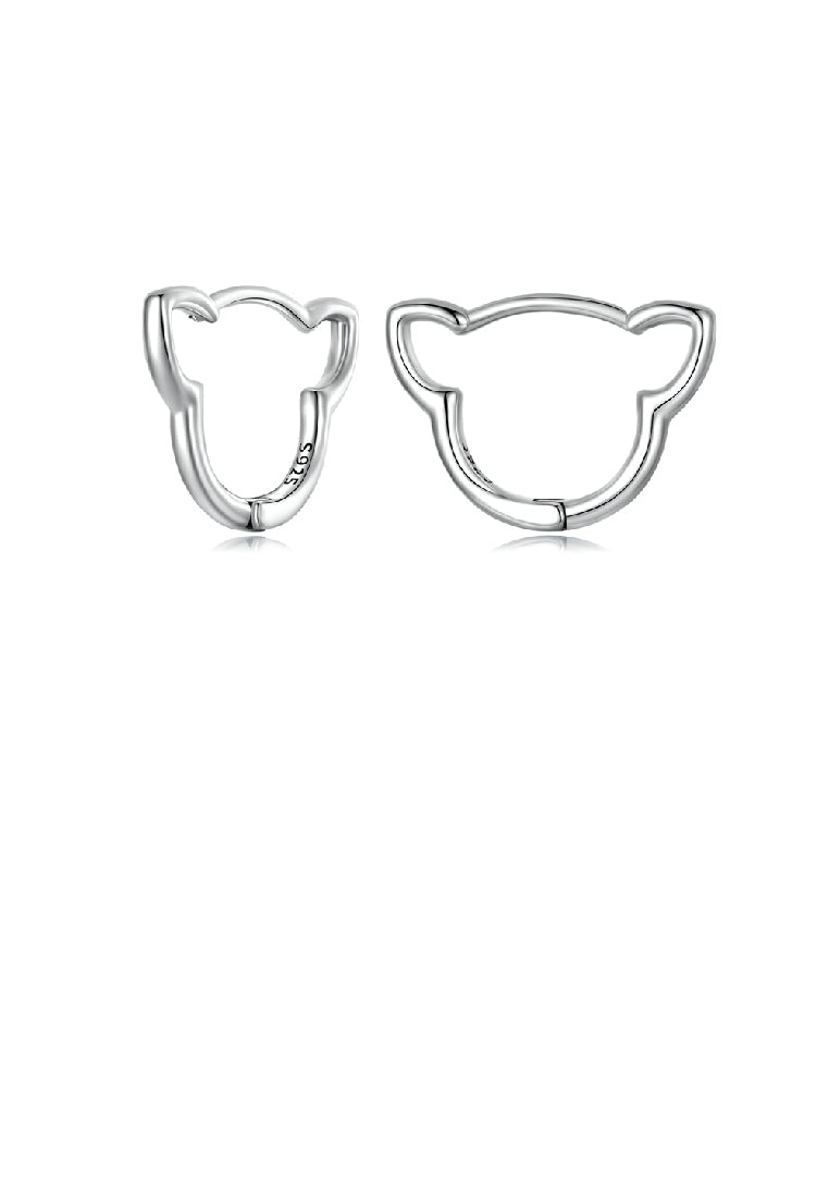 925 Sterling Silver Simple Cute Cat Ear Stud Earrings