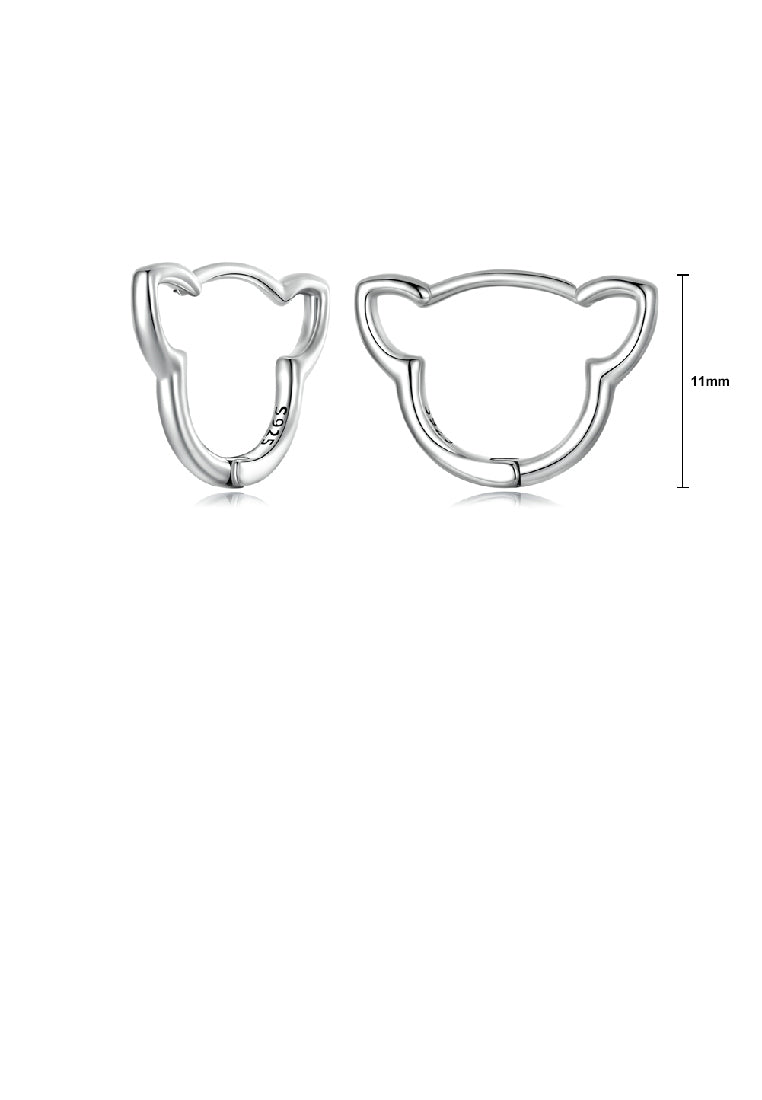 925 Sterling Silver Simple Cute Cat Ear Stud Earrings