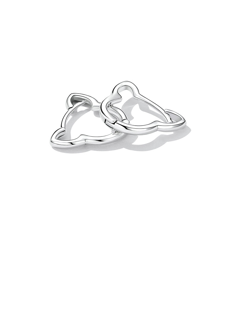 925 Sterling Silver Simple Cute Cat Ear Stud Earrings