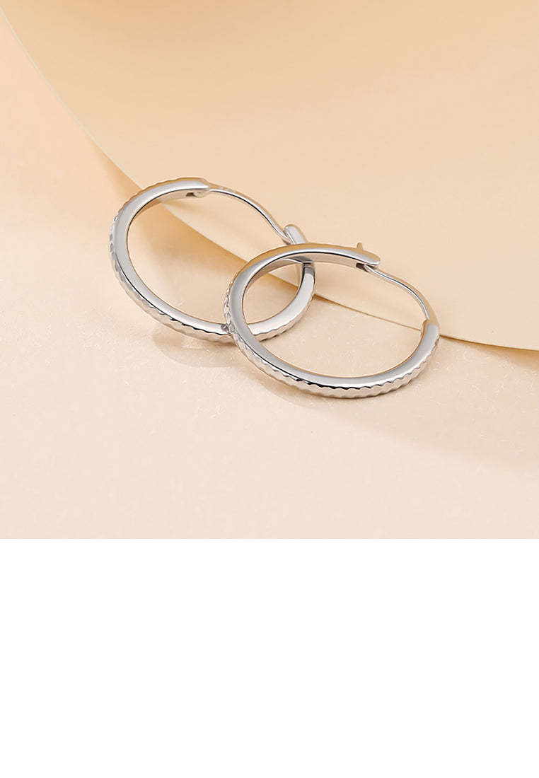 925 Sterling Silver Simple Temperament Polka Dot Pattern Geometric Circle Earrings