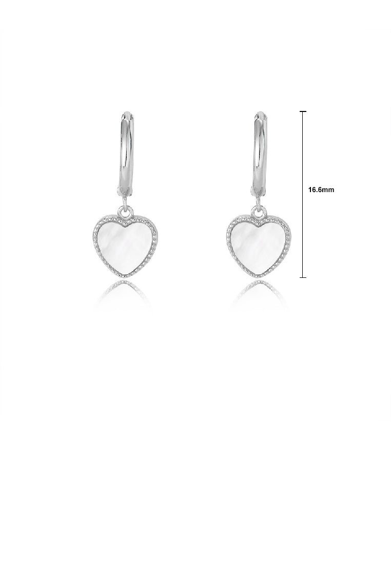 925 Sterling Silver Simple Romantic Heart Shell Earrings