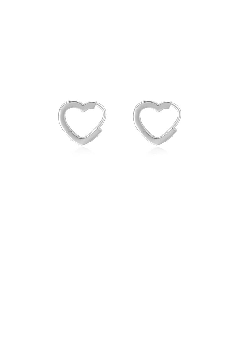 925 Sterling Silver Simple and Fashion Heart-shaped Earrings