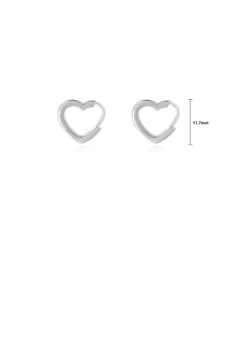 925 Sterling Silver Simple and Fashion Heart-shaped Earrings