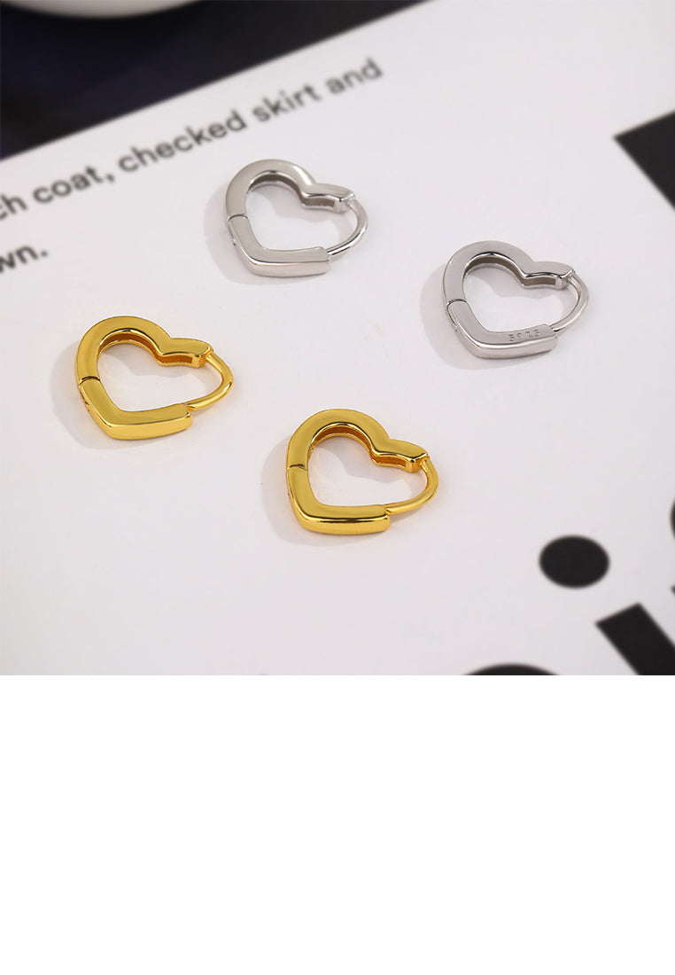 925 Sterling Silver Simple and Fashion Heart-shaped Earrings