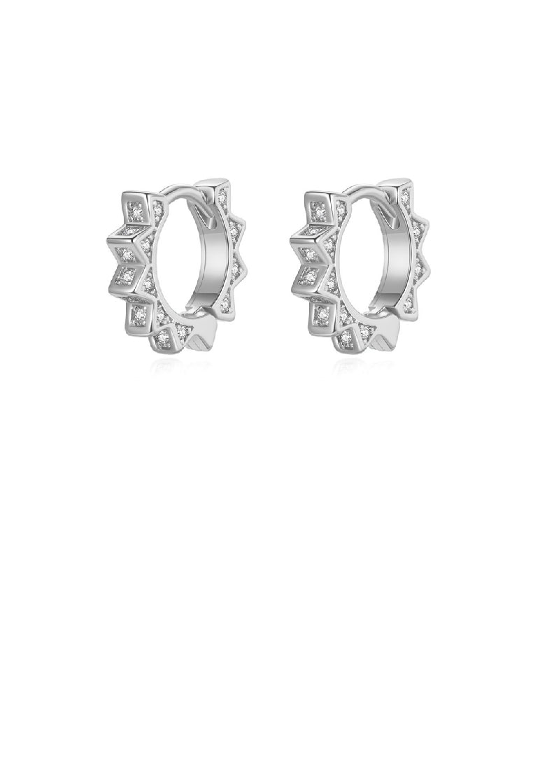 Simple Personalized Gear Geometric Earrings with Cubic Zirconia - Luxurious Look