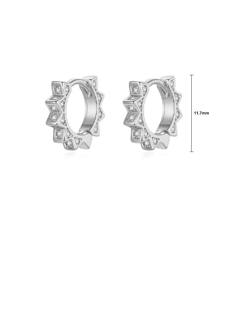 Simple Personalized Gear Geometric Earrings with Cubic Zirconia - Luxurious Look