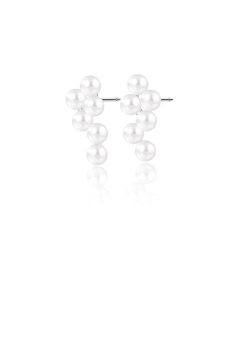 925 Sterling Silver Fashion Simple Geometric Freshwater Pearl Earrings - Luxurious Look