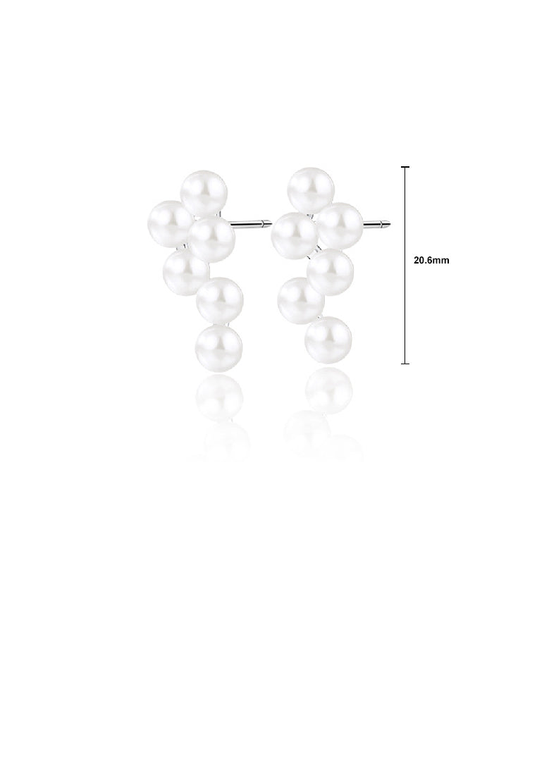 925 Sterling Silver Fashion Simple Geometric Freshwater Pearl Earrings - Luxurious Look